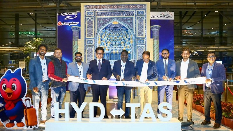 Centrum Air Hyderabad Tashkent Inaugural Flight